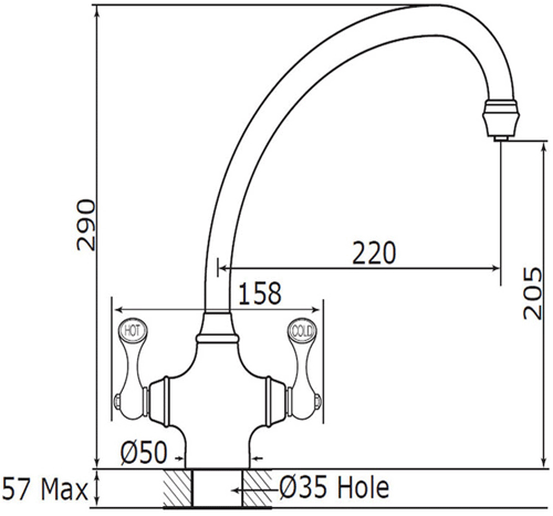 Additional image for Kitchen Mixer Tap (Pewter).