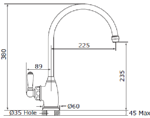 Additional image for Kitchen Mixer Tap With Single Lever (Nickel).