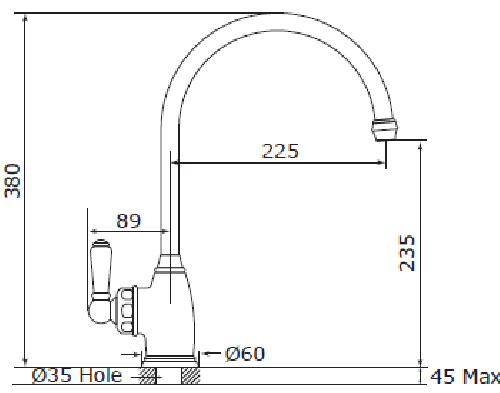 Additional image for Kitchen Mixer Tap With Single Lever (Pewter).