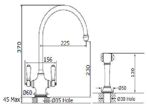 Additional image for Kitchen Tap With Rinser (Chrome).