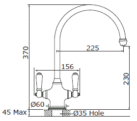 Additional image for Kitchen Tap & White Handles (Chrome).