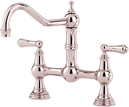 Additional image for Bridge Kitchen Tap With Lever Handles (Nickel).