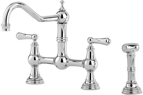 Additional image for Kitchen Tap With Rinser & Lever Handles (Chrome).