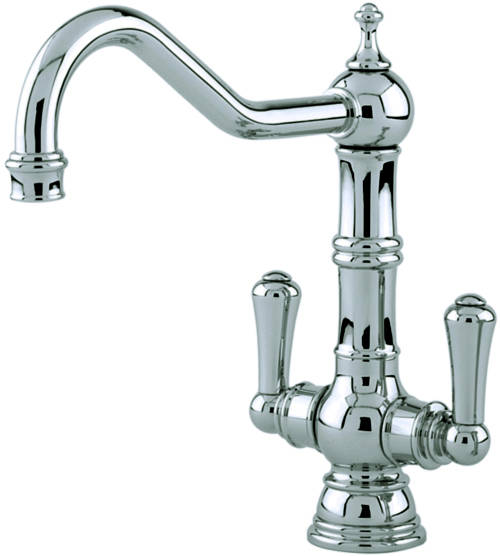 Additional image for Kitchen Mixer Tap With Twin Lever Handles (Pewter).