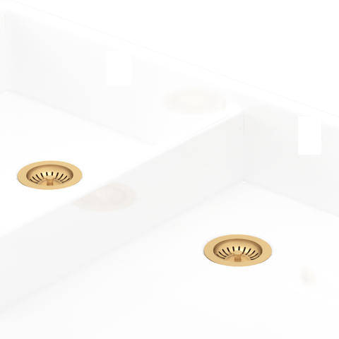 Additional image for Double Bowl Sink Waste (Satin Brass, No Overflow).