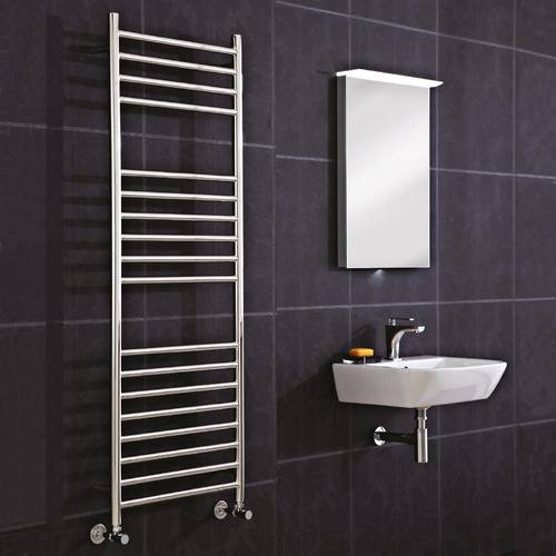 Additional image for Athena Towel Radiator (9 Rails, Stainless Steel). 600x600.
