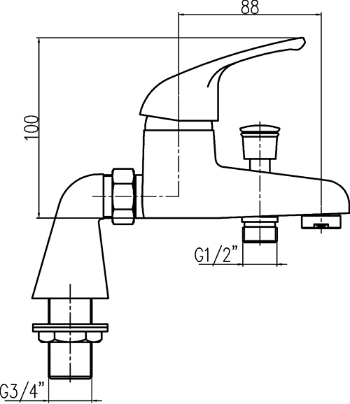 Additional image for Eon Basin & Bath Shower Mixer Tap Set (Chrome).