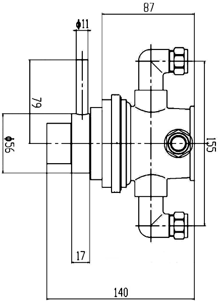 Additional image for Dual Exposed Thermostatic Shower Valve (Chrome).