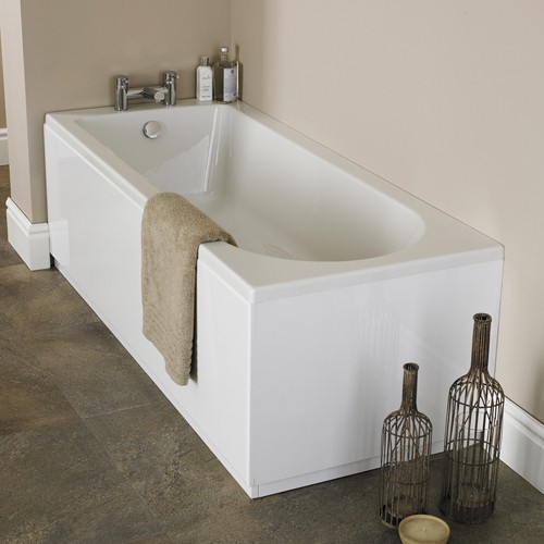 Additional image for Barmby Single Ended Acrylic Bath & Panels. 1600x700mm