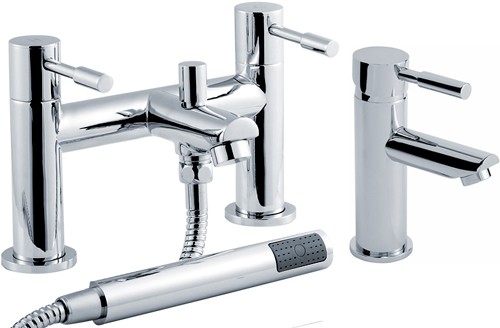 Additional image for Basin & Bath Shower Mixer Tap Set (Chrome).