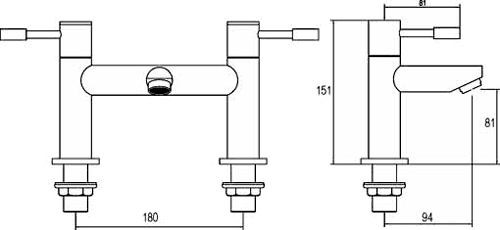 Additional image for Economy Basin & Bath Filler Tap Set (Chrome).