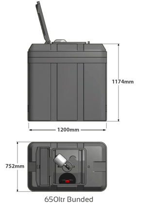 Additional image for Bunded Tank With Fixed Speed Pump (650L Tank).