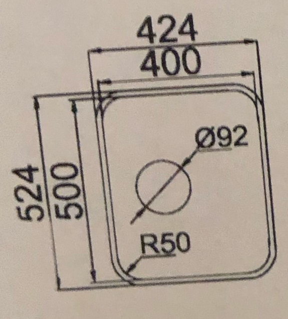 Additional image for Undermount Kitchen Sink (400x500mm).