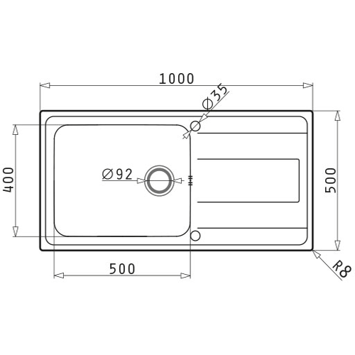 Additional image for Alea Plus Kitchen Sink 1000x500mm (Reversible, 1 Tap Hole).
