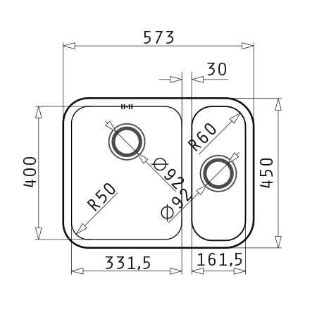 Additional image for Undermount Kitchen Sink (570x450mm).