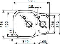 Additional image for Dione 1.5 Bowl Undermount Kitchen Sink & Waste. 590x460mm.