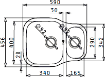 Additional image for Dione 1.5 Bowl Undermount Kitchen Sink, Waste & Tap. 590x460mm.