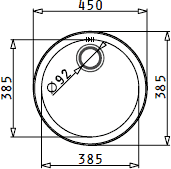 Additional image for Round Kitchen Sink, Waste & Tap. 450mm Diameter.