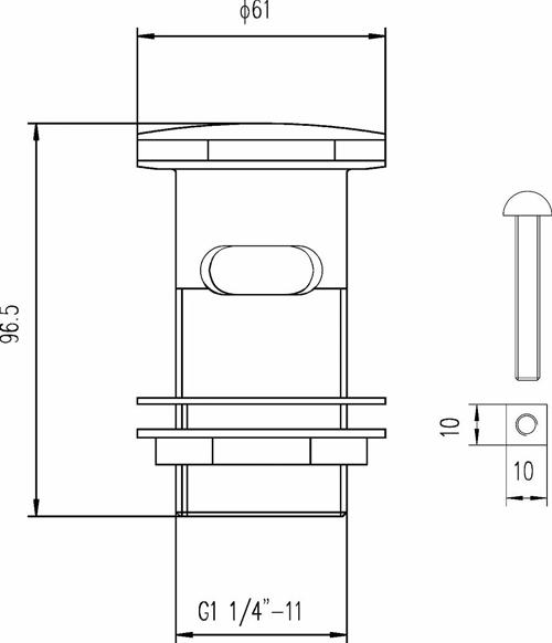 Additional image for Push button basin waste with stay hole cover (SLOTTED)