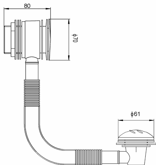 Additional image for Push button bath waste.