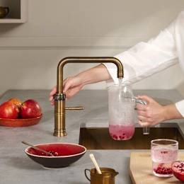 Additional image for Square Boiling Water Kitchen Tap. COMBI (Patinated Brass).