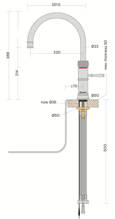 Additional image for Round Boiling Water Kitchen Tap. PRO3 (Nickel).