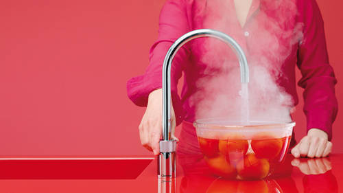 Round Boiling Water Kitchen Tap. PRO7 (Patinated Brass). Quooker Fusion QK- FUSION-PRO7ROBR