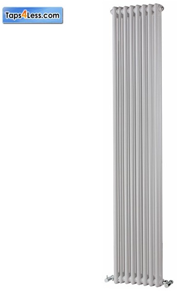 Additional image for Colona Vertical 2 Column Radiator (White). 1800x200mm.