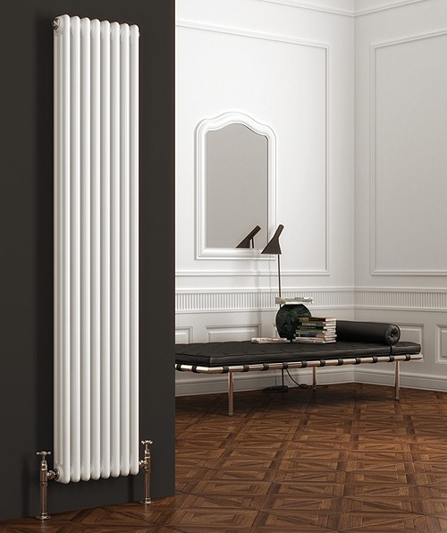 Additional image for Colona Vertical 3 Column Radiator (White). 1800x200mm.