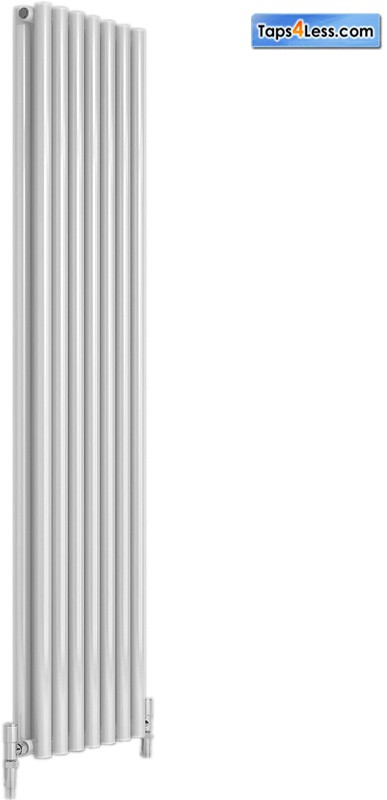 Additional image for Round Double Vertical Radiator (White). 413x1800mm.