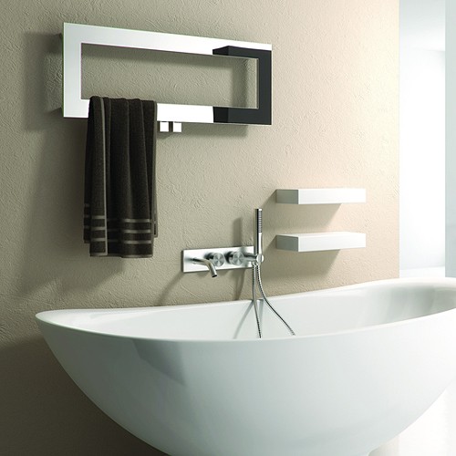 Additional image for Bivano Designer Towel Radiator (Stainless Steel). 300x800.