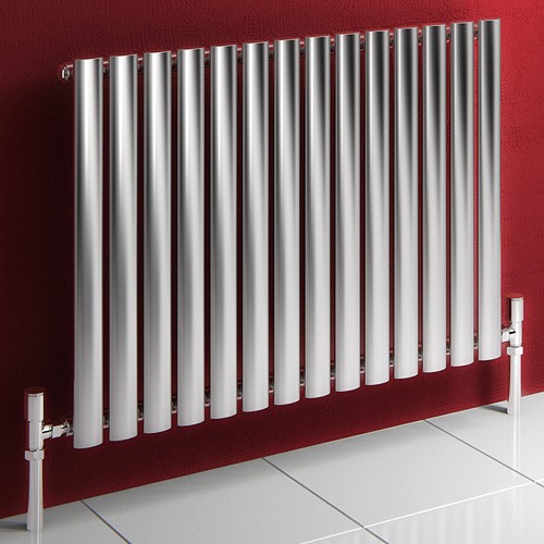 Additional image for Nerox Single Radiator (Brushed Steel). 1180x600mm.