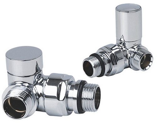 Additional image for Crova Corner Radiator Valves (Chrome).