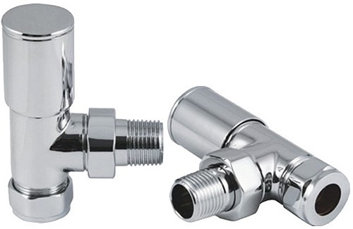 Additional image for Portland Angled Radiator Valves (Chrome).