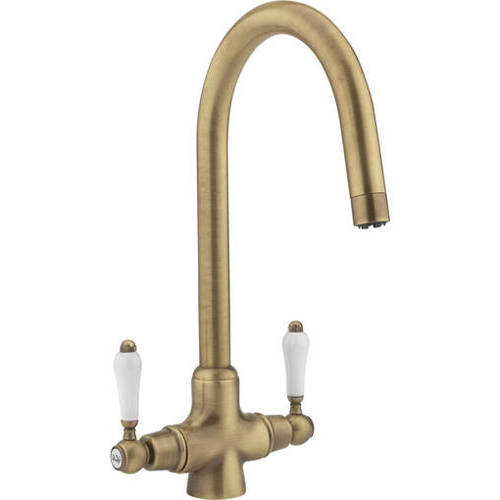 Additional image for Kitchen Tap With Swivel Spout (Antique Brass).
