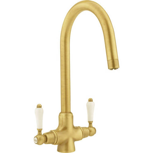 Additional image for Kitchen Tap With Swivel Spout (Antique Gold).