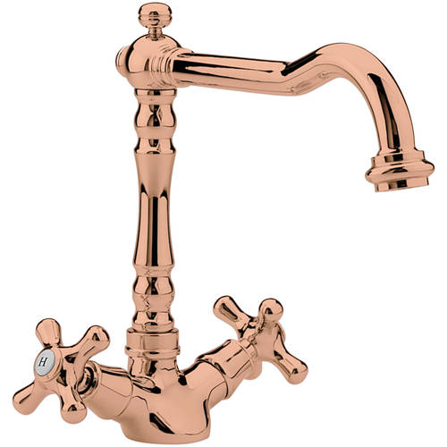 Additional image for Kitchen Tap With Crosshead Handles (Copper).