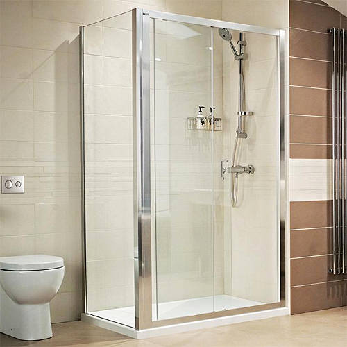 Shower Enclosure With Sliding Door & 8mm Glass (1200x800). Roman Lumin8 ...