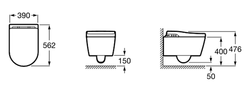 Additional image for In-Wash Inspira Rimless Smart Wall Hung Pan.