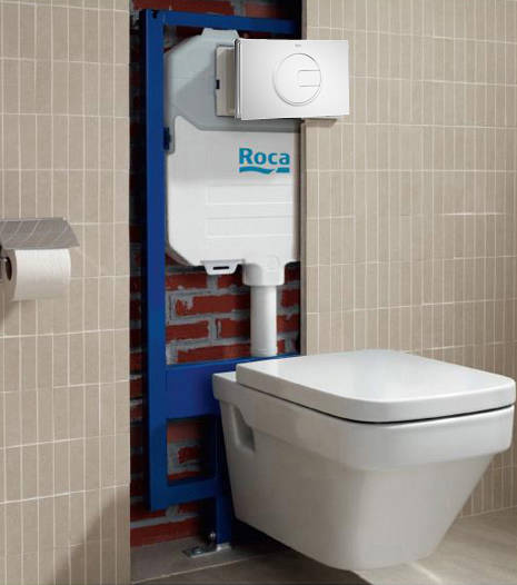 Additional image for Basin & WC Frame With PL4 Dual Flush Panel (White).
