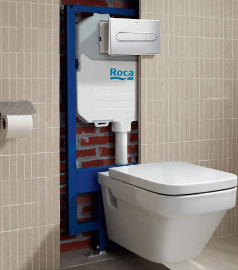 Additional image for DUPLO WC Wall Hung Frame & PL1 Dual Flush Panel (Grey).