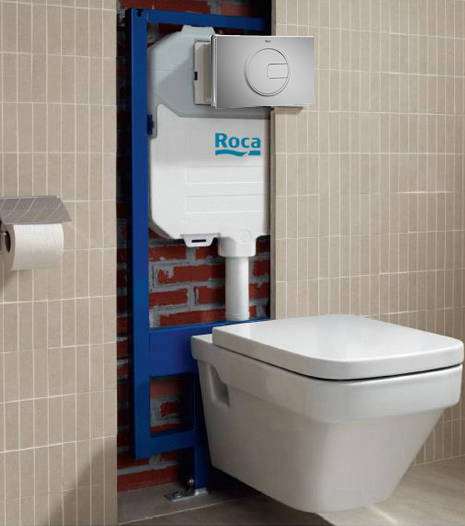 Additional image for DUPLO WC Wall Hung Frame & PL4 Dual Flush Panel (Grey).