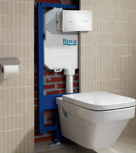 Additional image for Basin & WC Frame With PL6 Dual Flush Panel (White).