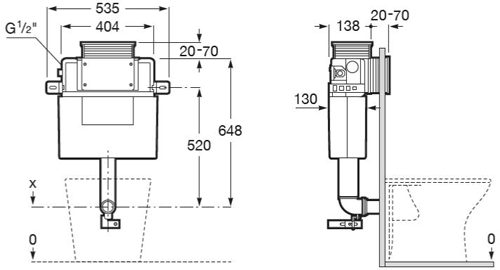 Additional image for In-Wall Basic Tank LH With Dual Flush (Under Window).