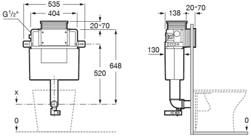 Additional image for Low Height Concealed Cistern & PL1 Dual Flush Panel (Chrome).