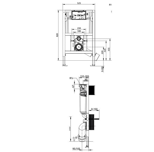 Additional image for Duplo ONE Under Window Frame With Dual Flush Cistern (530x790mm).