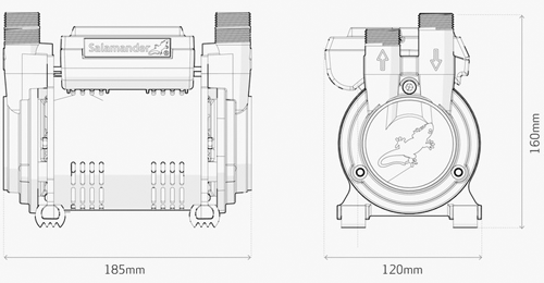 Additional image for CT60B Bathroom Shower Pump (+ Head. 1.8 Bar).