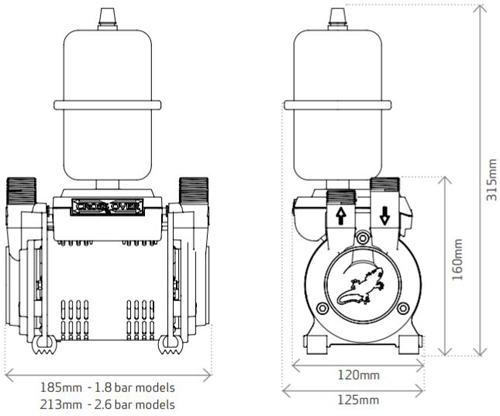 Additional image for CT80BU Bathroom Shower Pump (Universal . 2.6 Bar).