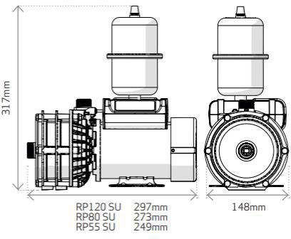 Additional image for Right RP120SU Single Flow Shower Pump (Uni. 3.6 Bar).