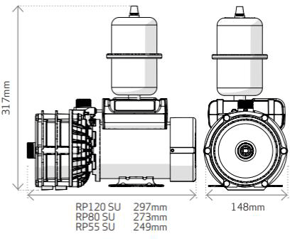 Additional image for Right RP55SU Single Flow Shower Pump (Universal. 1.5 Bar).